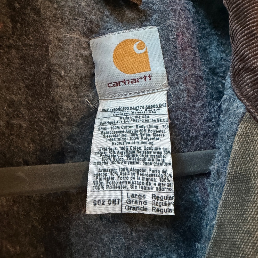 RARE FIND Vintage‎ Carhartt Blanket-Lined Chore Coat "Mocha" Men's Large - Picture 3 of 6